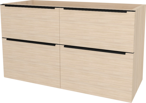 Mereo Mailo, koupelnová skříňka 121 cm, černé madlo, Multidecor, Javor Hard šampaňský CN593SBJHS2