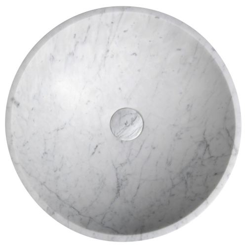 Sapho BLOK kamenné umyvadlo na desku Ø 42 cm, bílá carrara mat 2401-42