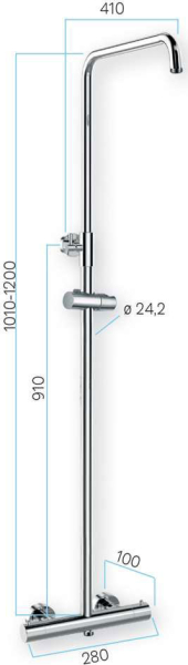Mereo Termostatická baterie s talířovou kulatou slim sprchou, nerez CB60104TSC