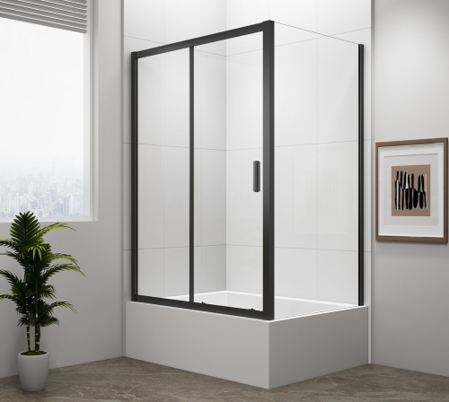 Polysan DEEP BLACK obdélníkový sprchový kout 1100x900mm L/P varianta, čiré sklo MD1116B-02