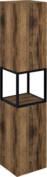 Sapho SKARA skříňka 35x171x32cm, 2x dvířka, levá/pravá, černá mat/dub Collingwood CG010-1919