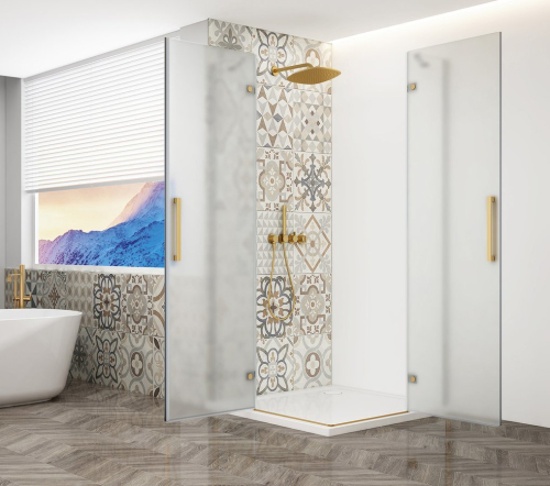 Gelco TRINITY GOLD MATT obdélníkový sprchový kout 1100x1000mm, rohový vstup, matné sklo GT2210-11M-G