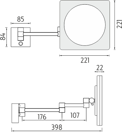 Nimco Kosmetická LED Kosmetické podsvícené LED zrcátko ZK 20465-26