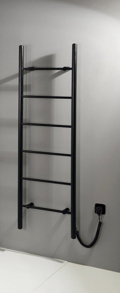 Sapho KARBO elektrický sušák ručníků, kulatý, 500x1600mm, 120 W, černá mat KB905