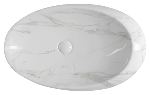 Sapho DALMA keramické umyvadlo na desku, 68x44 cm, carrara MM317