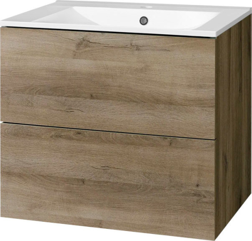 Mereo Aira, koupelnová skříňka s keramickým umyvadlem 61 cm, dub Halifax CN740