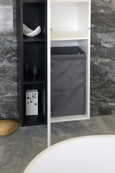 Sapho Prádelní koš do skříně 310x570x230mm, suchý zip, šedá UPE600