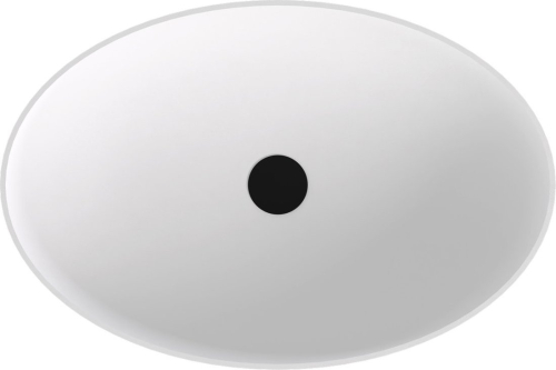Polysan BANERA OVAL umyvadlo na desku, litý mramor, 60x40cm, bílá mat 14397MAT