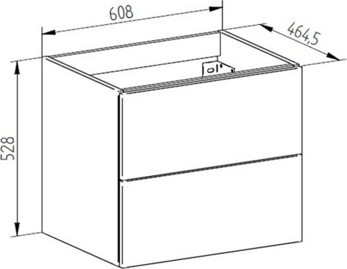 Mereo Aira, koupelnová skříňka s keramickým umyvadlem 61 cm, antracit CN750