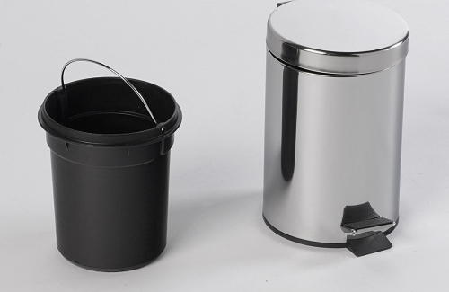 Aqualine SIMPLE LINE odpadkový koš kulatý 3l, nerez lesk 27103