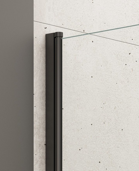 Aqualine VILMA vanová zástěna 600x1400mm, černá, čiré sklo AQ6014B
