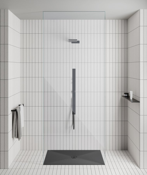 GSI Keramická sprchová vanička, obdélník 120x80x2cm, černá mat 46120826