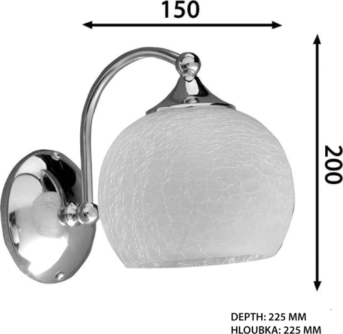 Sapho VERITA nástěnné svítidlo E27, 40W, 230V, IP21, chrom AU537