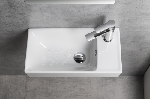 Sapho NUALI keramické umývátko 50x25cm, baterie vpravo, bílá TU0122