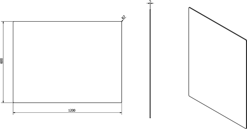 Sapho PLAIN zrcadlo s broušenou hranou 120x60cm, zakulacené rohy, CU free 1501-29