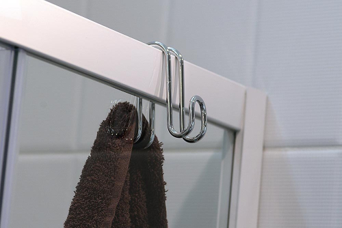 Aqualine Závěsný háček na sprchové zástěny dvojitý, chrom 37030