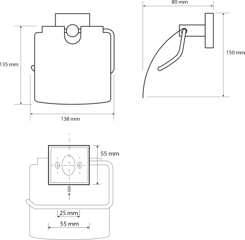 Sapho X-SQUARE držák toaletního papíru s krytem, chrom XQ700