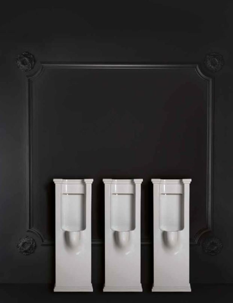 Kerasan WALDORF urinál na postavení se zakrytým přívodem vody 44x124, 5 cm, včetně sifonu, bílá 413101