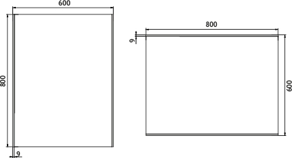 Nimco OBDELNÍKOVÁ - OSTRÉ ROHY LED zrcadlo 600x800 ZP 9002