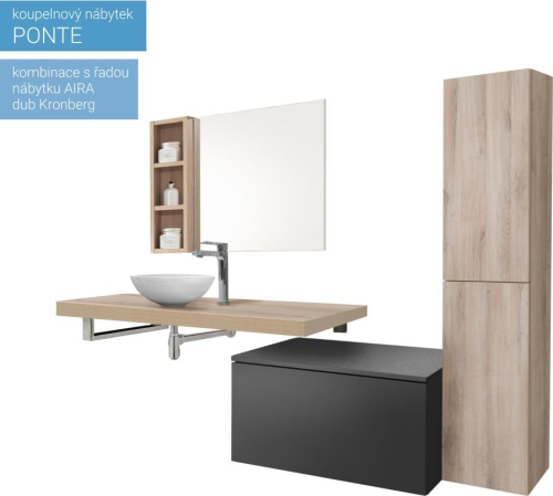Mereo Ponte, koupelnová skříňka 70 cm, Multidecor, White Loft Pine CN291WLP1