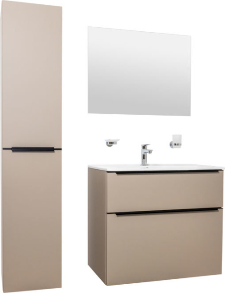 Mereo Mailo, koupelnová skříňka 81 cm, černé madlo, Multidecor, Bílá lesk perlička CN591SBBIEL